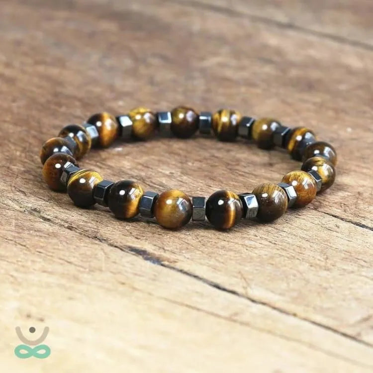 Pulsera de energía y aceite de tigre y hematita