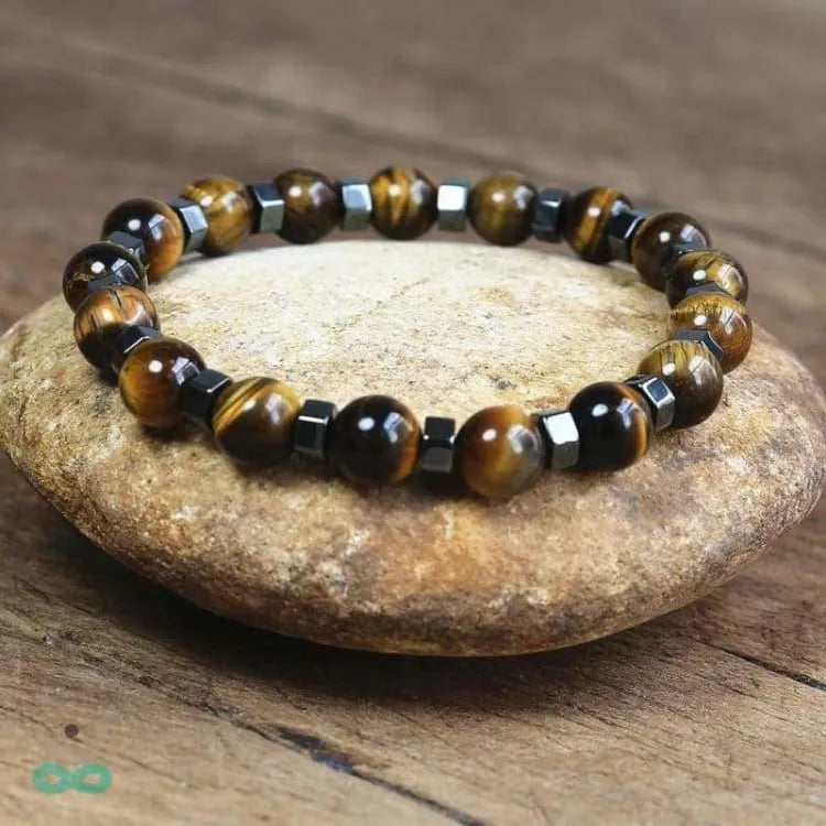 Pulsera de energía y aceite de tigre y hematita