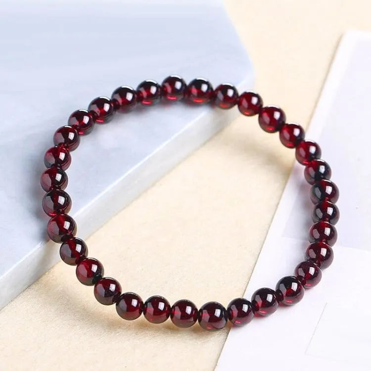 Pulsera de granate rojo "Fuerza de la Tierra" - Energía y Vitalidad