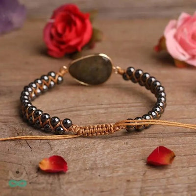 Pulsera de hematita y labradorita 'Aurora Boreal' - Energía protectora y equilibrio