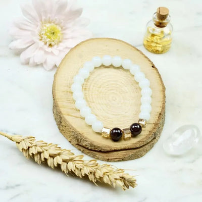 Pulsera de jade blanco "alegría y armonía"