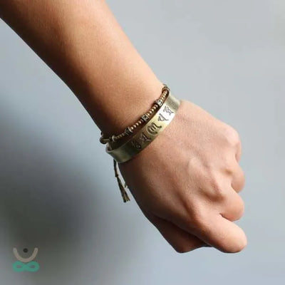 Pulsera de latón del Sutra del Corazón