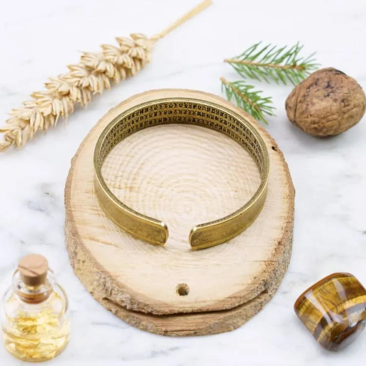 Pulsera de latón del Sutra del Corazón