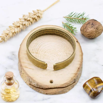 Pulsera de latón del Sutra del Corazón