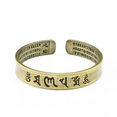 Pulsera de latón del Sutra del Corazón