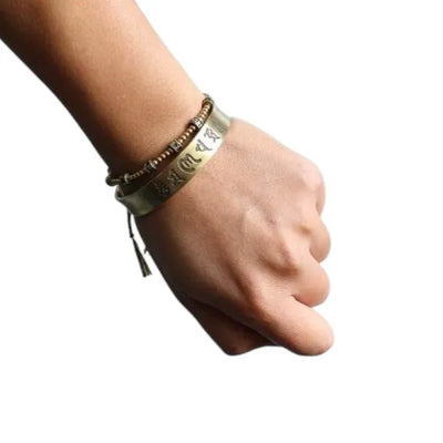 Pulsera de latón del Sutra del Corazón
