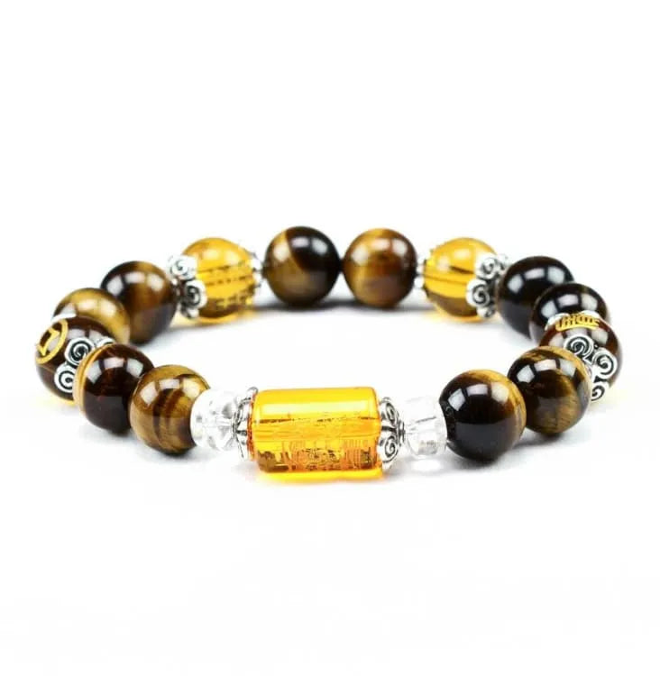 Pulsera de los 6 mantras en ojo de tigre
