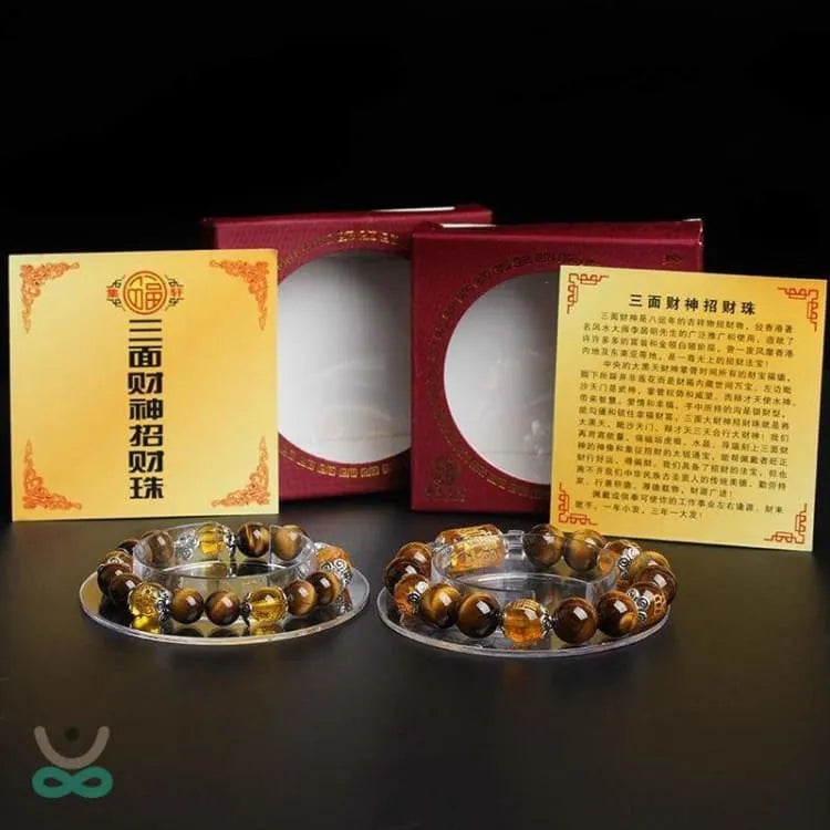 Pulsera de los 6 mantras en ojo de tigre