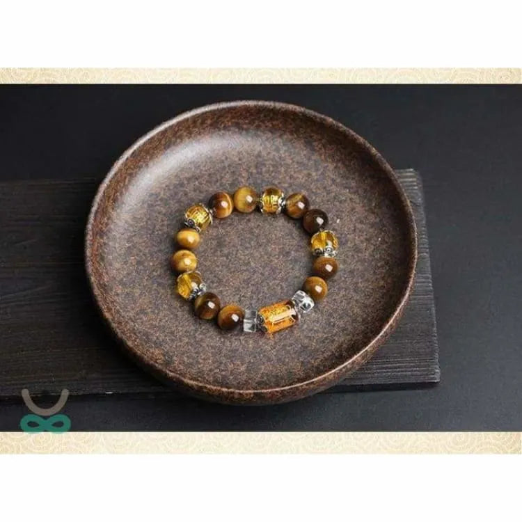Pulsera de los 6 mantras en ojo de tigre