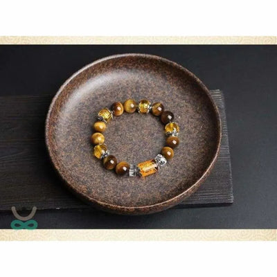 Pulsera de los 6 mantras en ojo de tigre