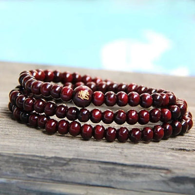 Pulsera de madera de sándalo rojo
