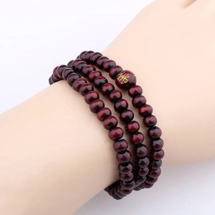 Pulsera de madera de sándalo rojo