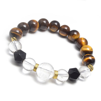 Pulsera de ojo de tigre con bola de cristal