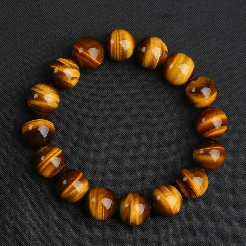 Pulsera de ojo de tigre de piedra natural para hombre y mujer