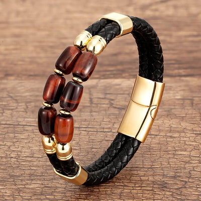 Pulsera de ojo de tigre natural alta calidad para hombre