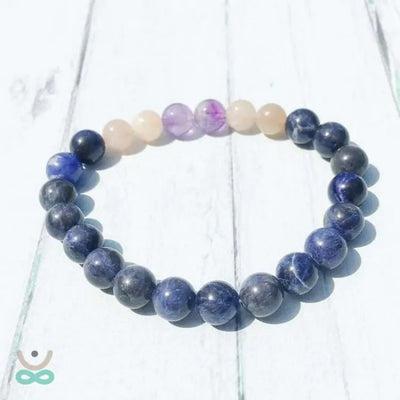 Pulsera de paz interior en sodalita y amatista