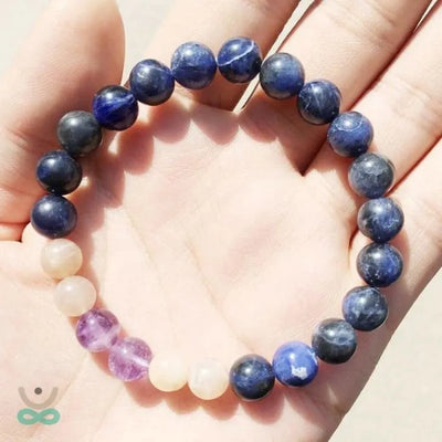 Pulsera de paz interior en sodalita y amatista