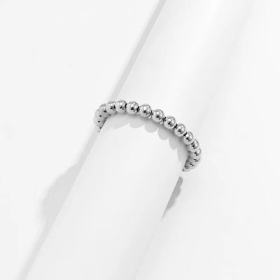 Pulsera de perlas para hombre color plata