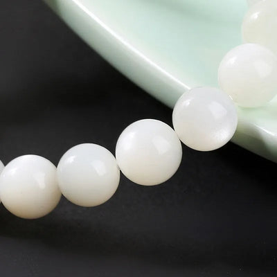 Pulsera de piedra lunar blanca con perlas energéticas