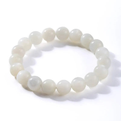 Pulsera de piedra lunar blanca con perlas energéticas