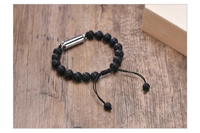 Pulsera de piedras de lava volcánicas para hombres