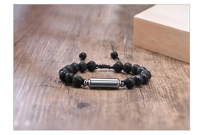 Pulsera de piedras de lava volcánicas para hombres