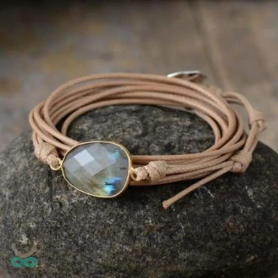 Pulsera de protección con talismán de labradorita
