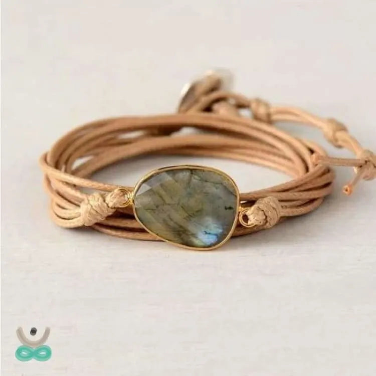 Pulsera de protección con talismán de labradorita