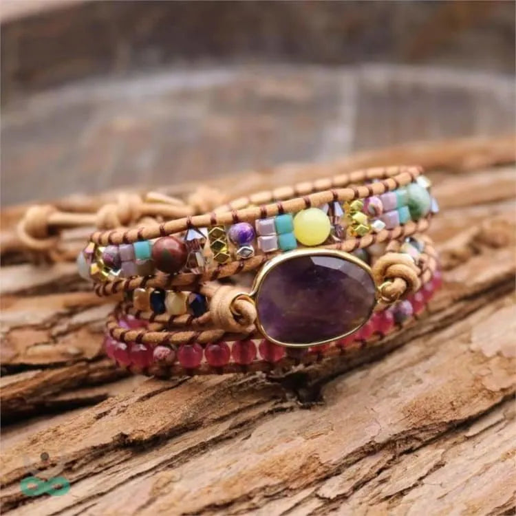Pulsera de recuperación decorada con una piedra de amatista