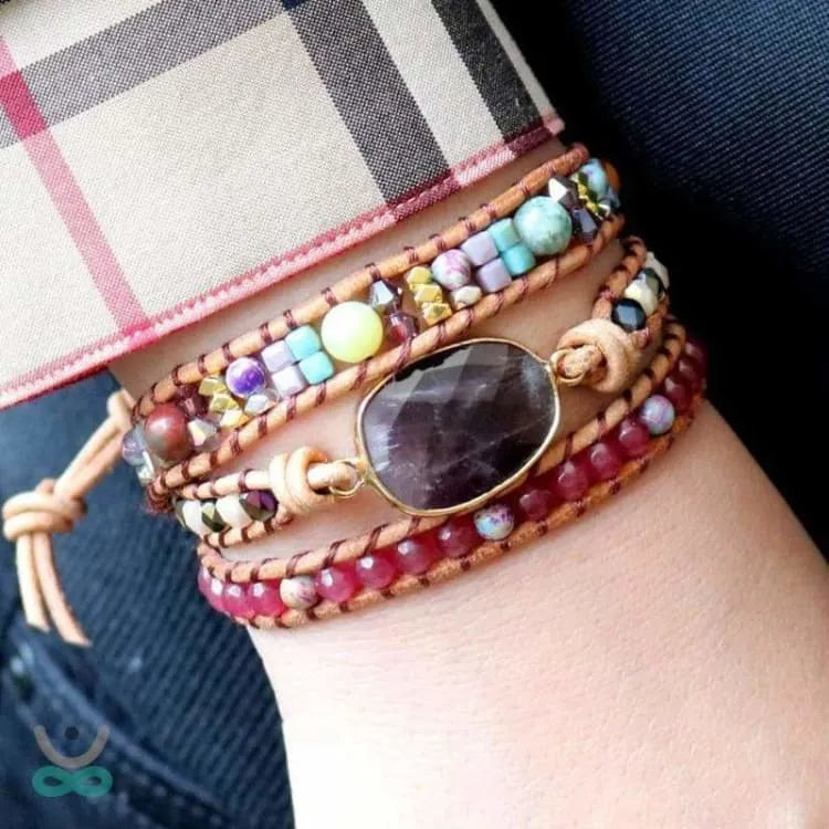 Pulsera de recuperación decorada con una piedra de amatista