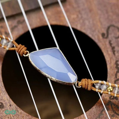 Pulsera de respiración de aguamarina