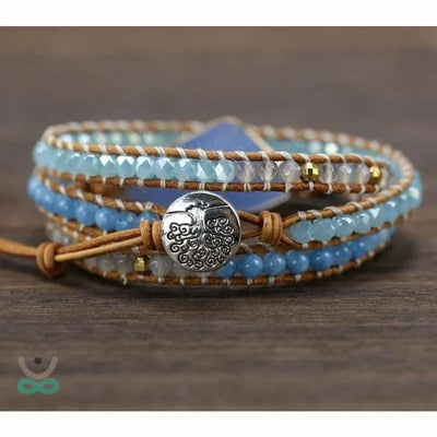 Pulsera de respiración de aguamarina