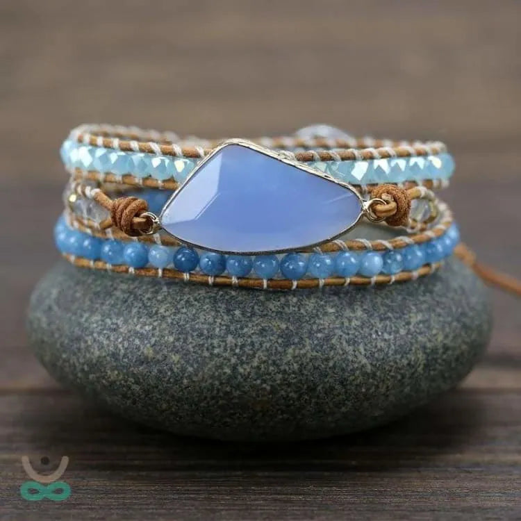 Pulsera de respiración de aguamarina