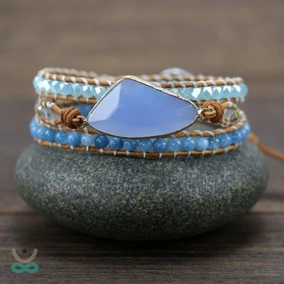 Pulsera de respiración de aguamarina