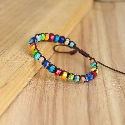 Pulsera de siete chakras de estilo bohemio con piedras naturales