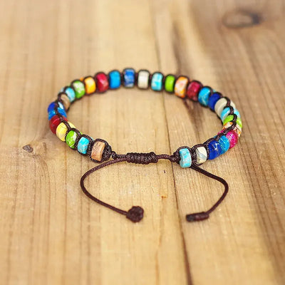 Pulsera de siete chakras de estilo bohemio con piedras naturales