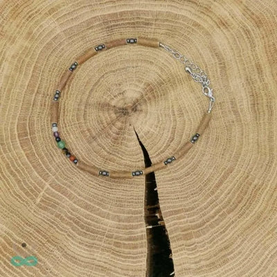 Pulsera de tobillo - Piedras de avellano y chakra