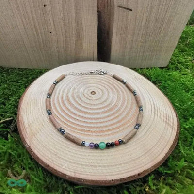 Pulsera de tobillo - Piedras de avellano y chakra