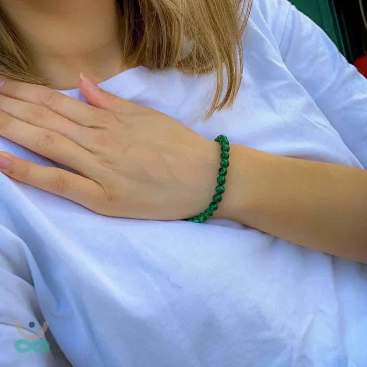 Pulsera delgada de malaquita
