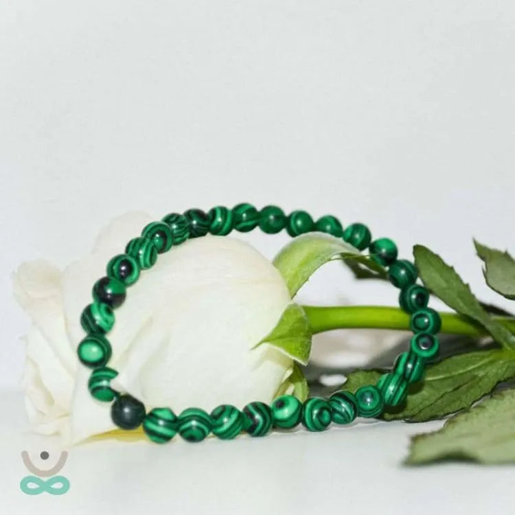 Pulsera delgada de malaquita