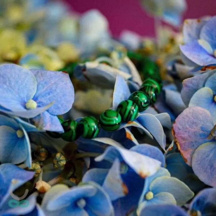 Pulsera delgada de malaquita