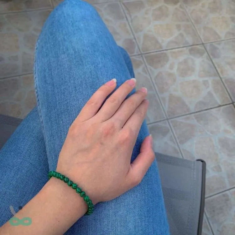 Pulsera delgada de malaquita