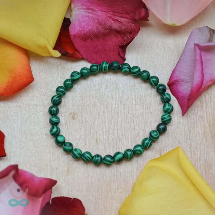 Pulsera delgada de malaquita