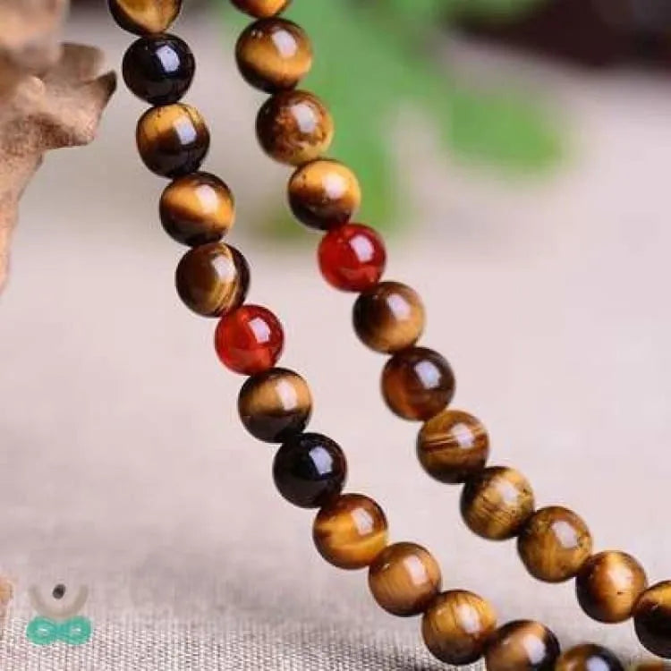 Pulsera mala 108 perlas ojo de tigre perlas
