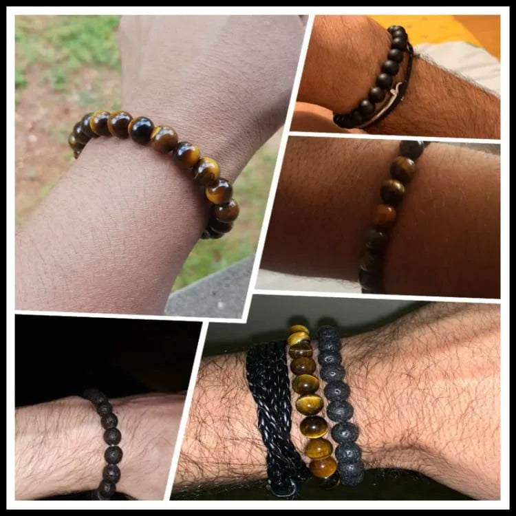 Pulsera ojo de tigre con piedras naturales