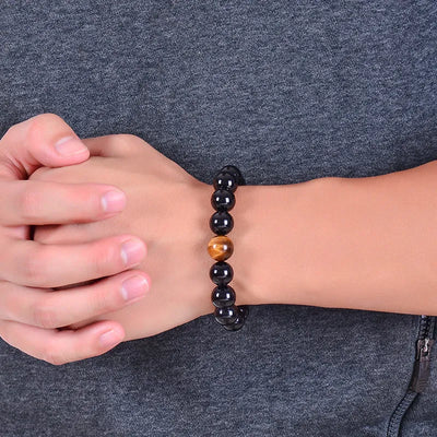 Pulsera ojo de tigre ónix negro