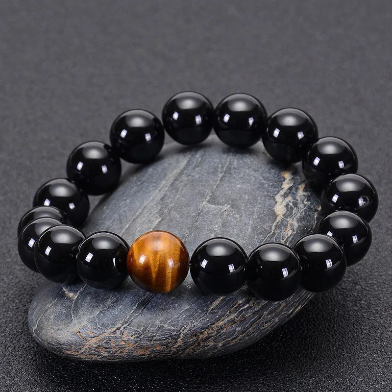 Pulsera ojo de tigre ónix negro