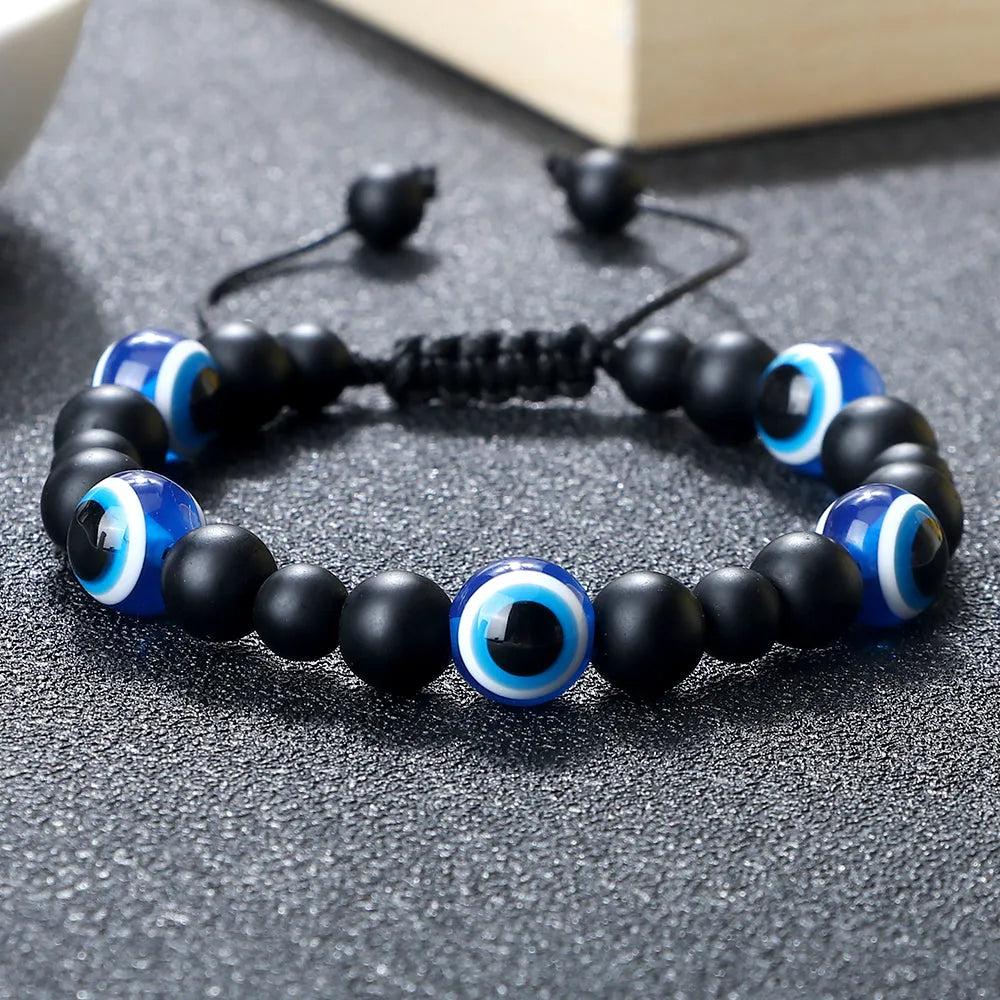 Pulsera ojo protector piedra de lava