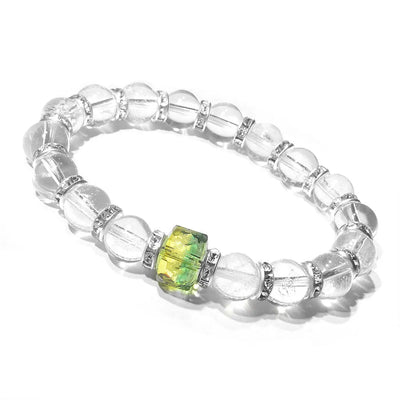 Pulsera tibetana con grabado sánscrito en cristal