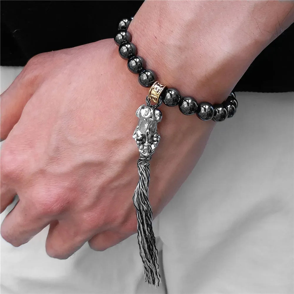 Pulsera tibetana de hematites